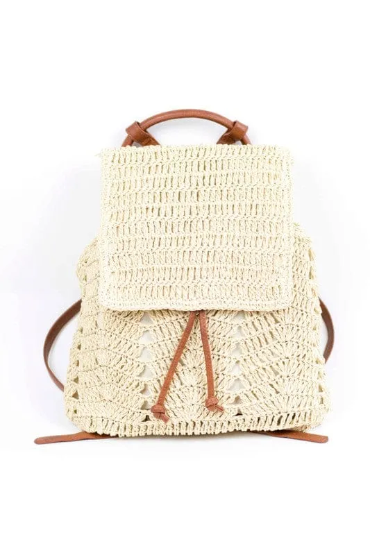 Woven Straw Backpack  *Online Only*