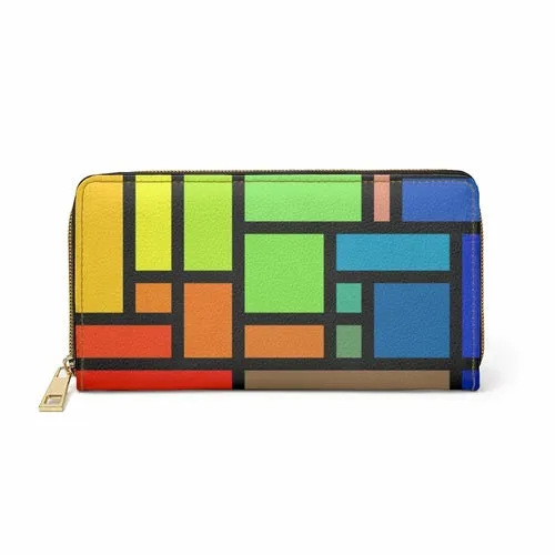 Wristlet Phone Wallet, Multicolor Colorblock Style Purse