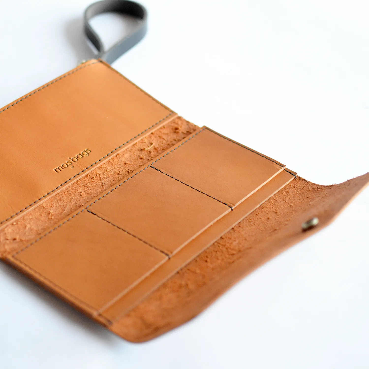 Wristlet Wallet Clutch - Honey Leather