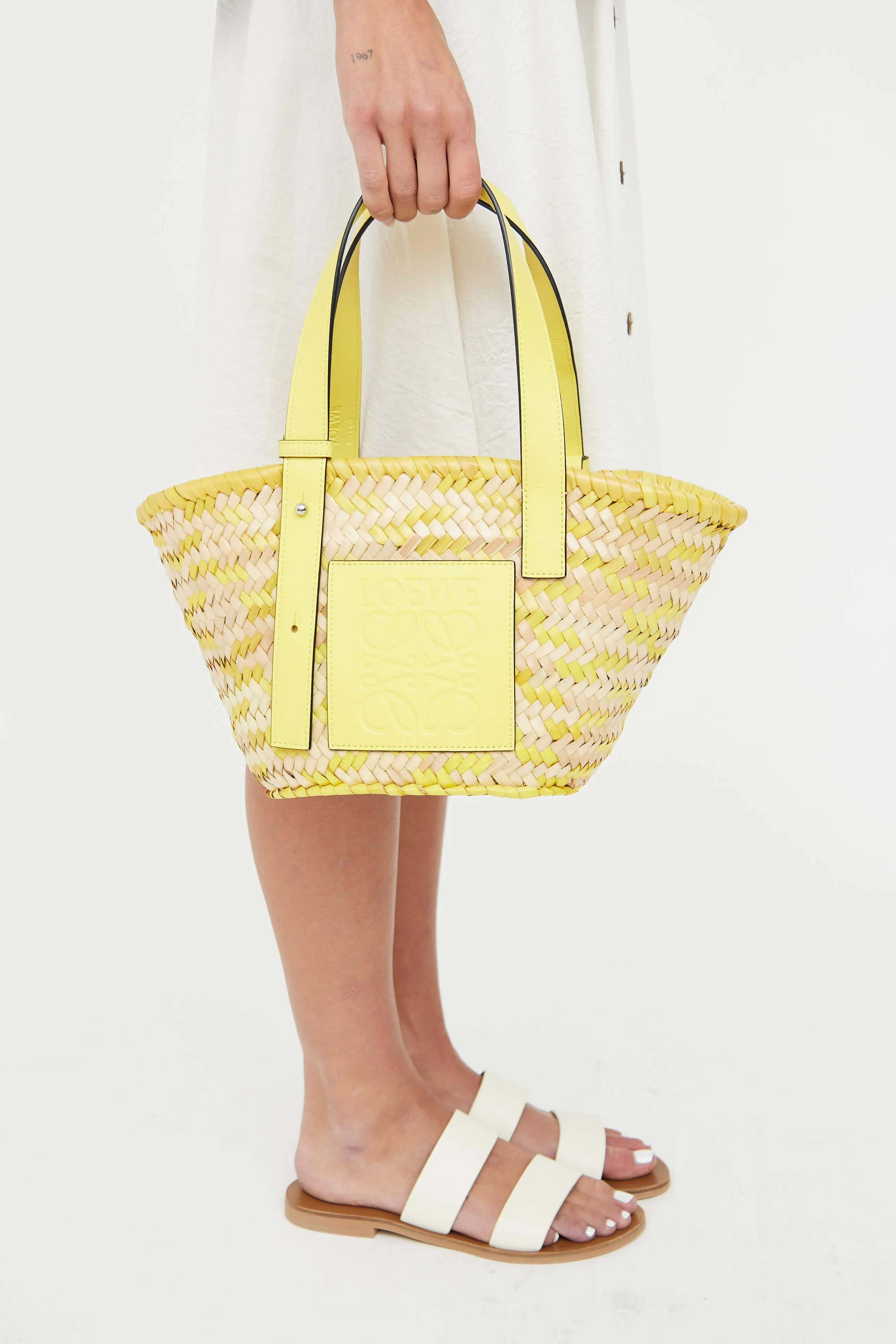 X Paula's Ibiza Yellow Confetti Basket Bag