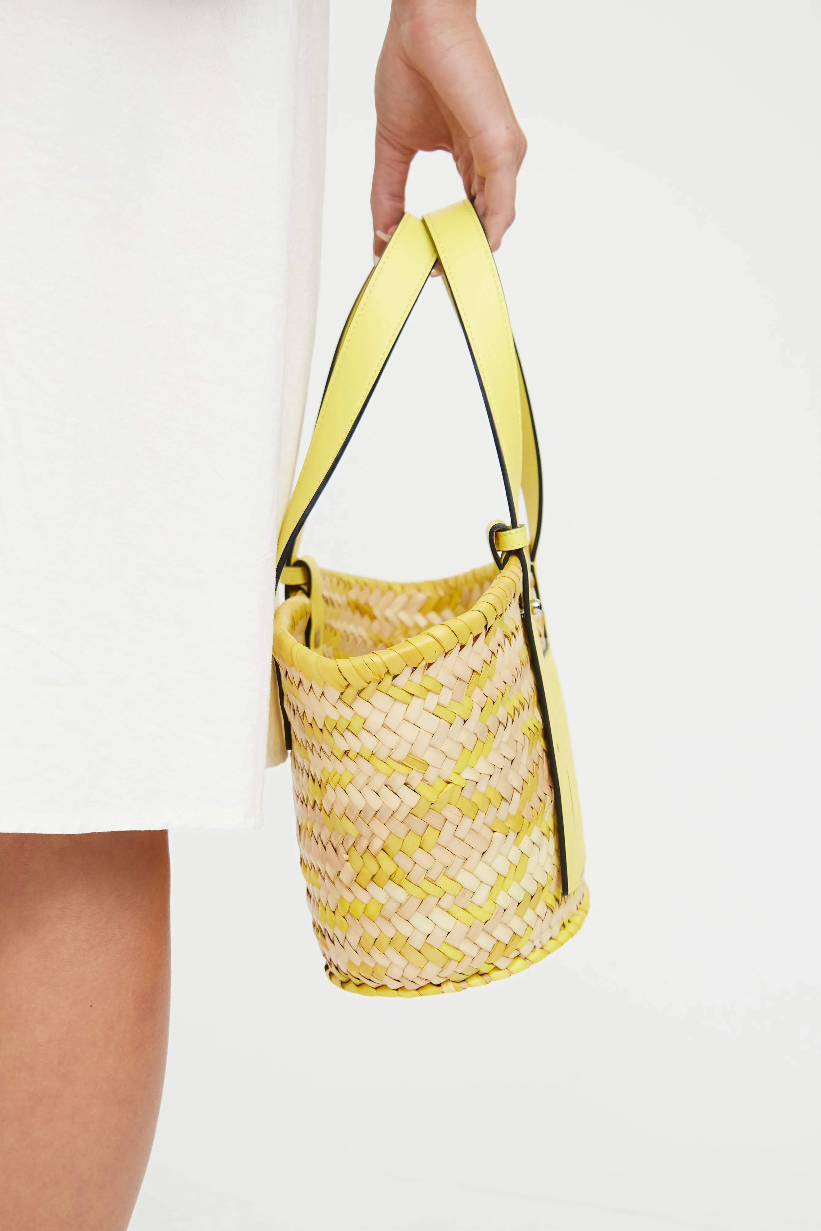 X Paula's Ibiza Yellow Confetti Basket Bag