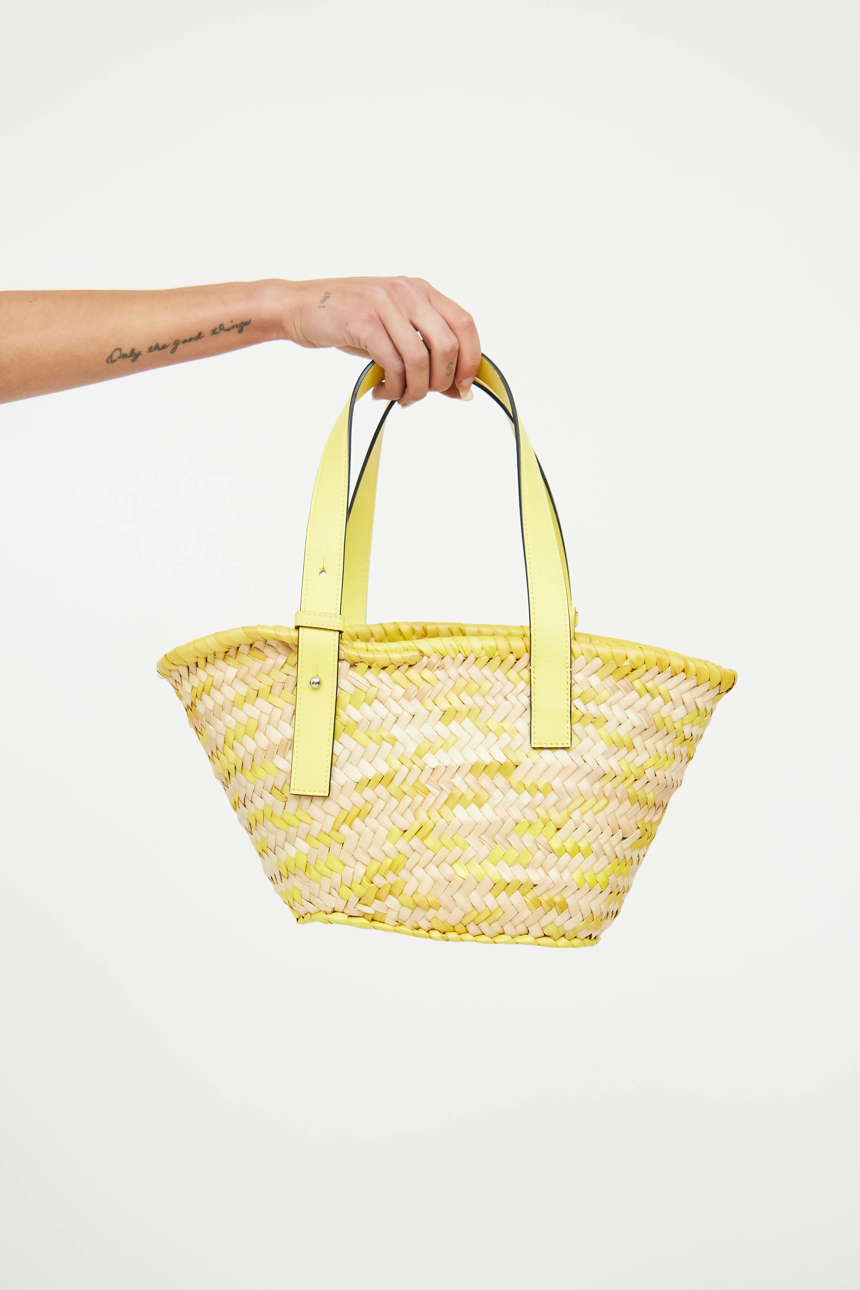 X Paula's Ibiza Yellow Confetti Basket Bag