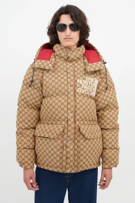 x The North Face Brown Monogram Down Puffer