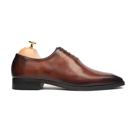 Yama - Men's Burnished Brown Calf Leather Wholecut Shoe