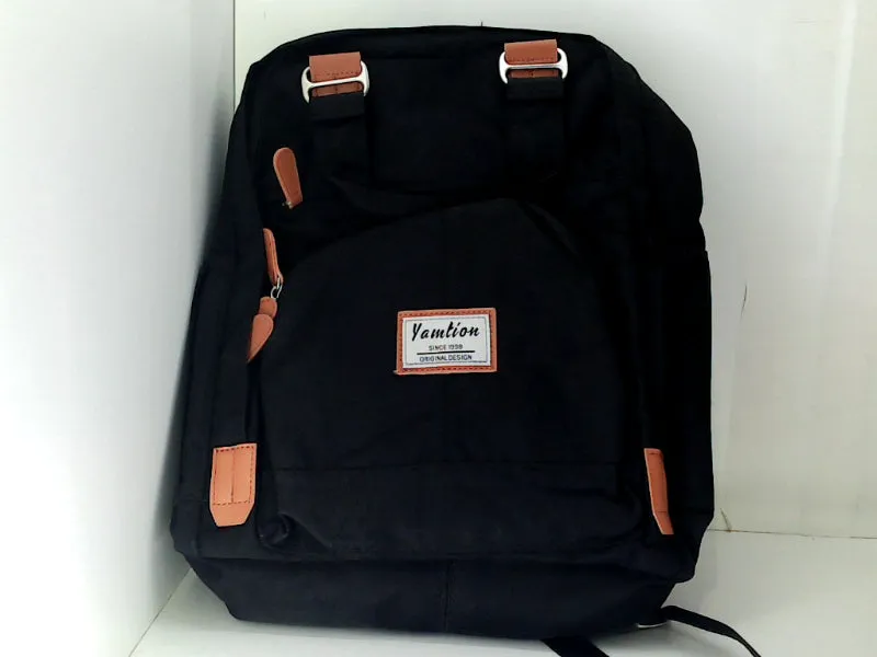 Yamtion Black Backpack for Everyday Use with Multiple Compartments