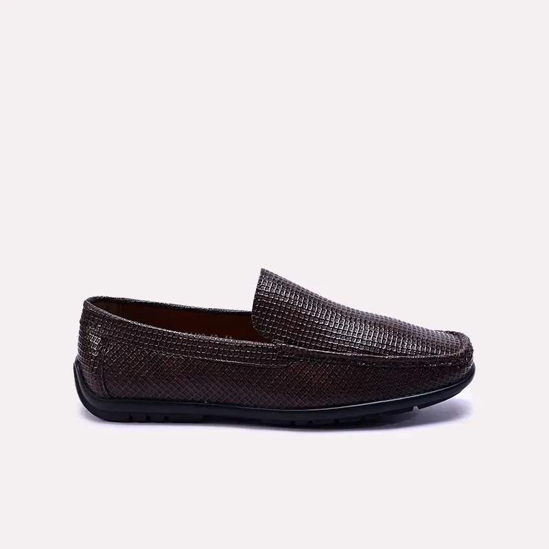 Yardley Brown Textured Dress Loafers 0130867