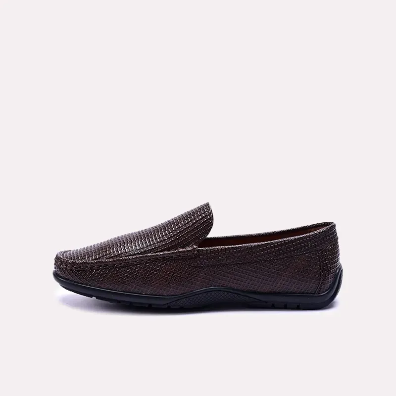 Yardley Brown Textured Dress Loafers 0130867