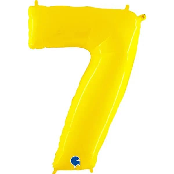 Yellow 7 Large Shape Number Balloon