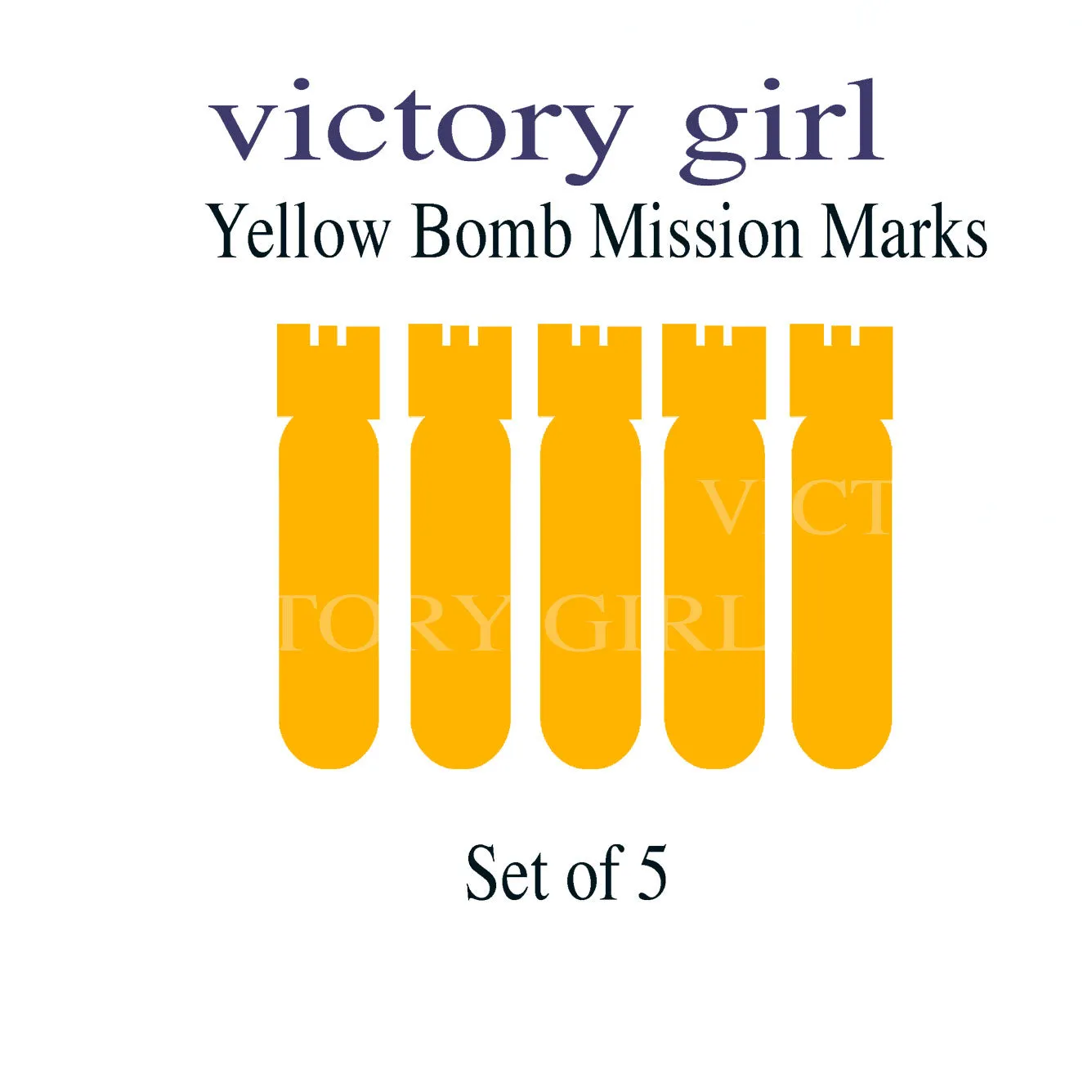 Yellow- Bomb Mission Markings Vinyl Decal Sticker