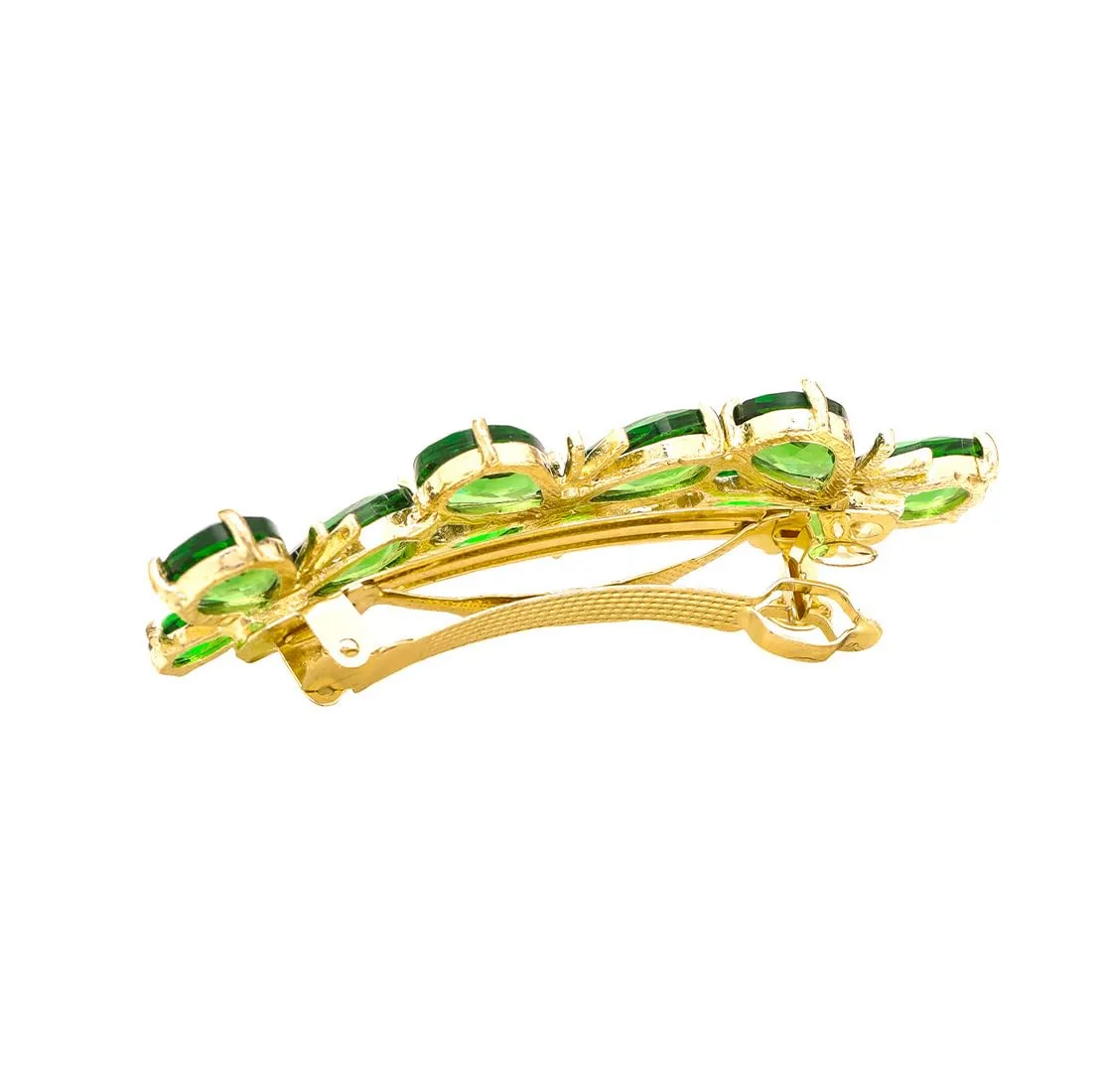 Yellow Chimes Hair Clips for Women Girls Barrette Hair Clips for Women Hair Accessories for Women Butterfly Clips for Women Green Crystal French Barrette Hair Clips for Women and Girls Gift For Women