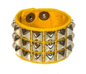 YellowCanvas Bracelet With 3 Row Pyramid