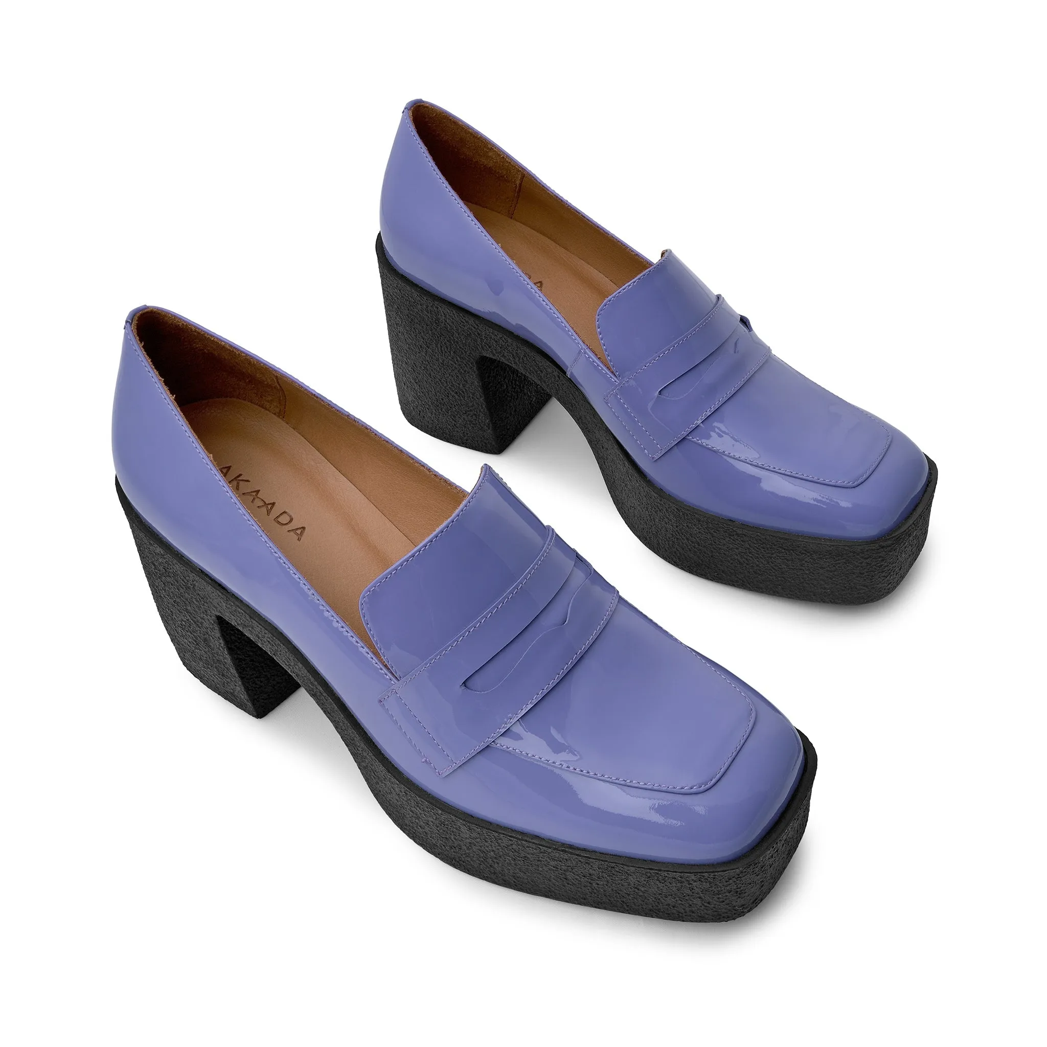 Yoko Lilac Patent Leather Chunky Loafers