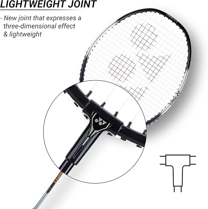 Yonex ZR-100 Light Black/White Badminton Racket Prestrung - Made in India (Black)