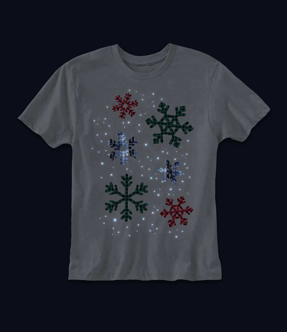 Youth Flannel Snowflakes Graphic T-Shirt