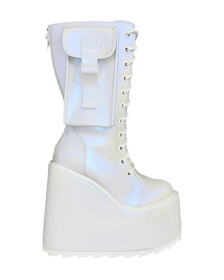 YRU Dune Desert Pearl White Platform Shoes