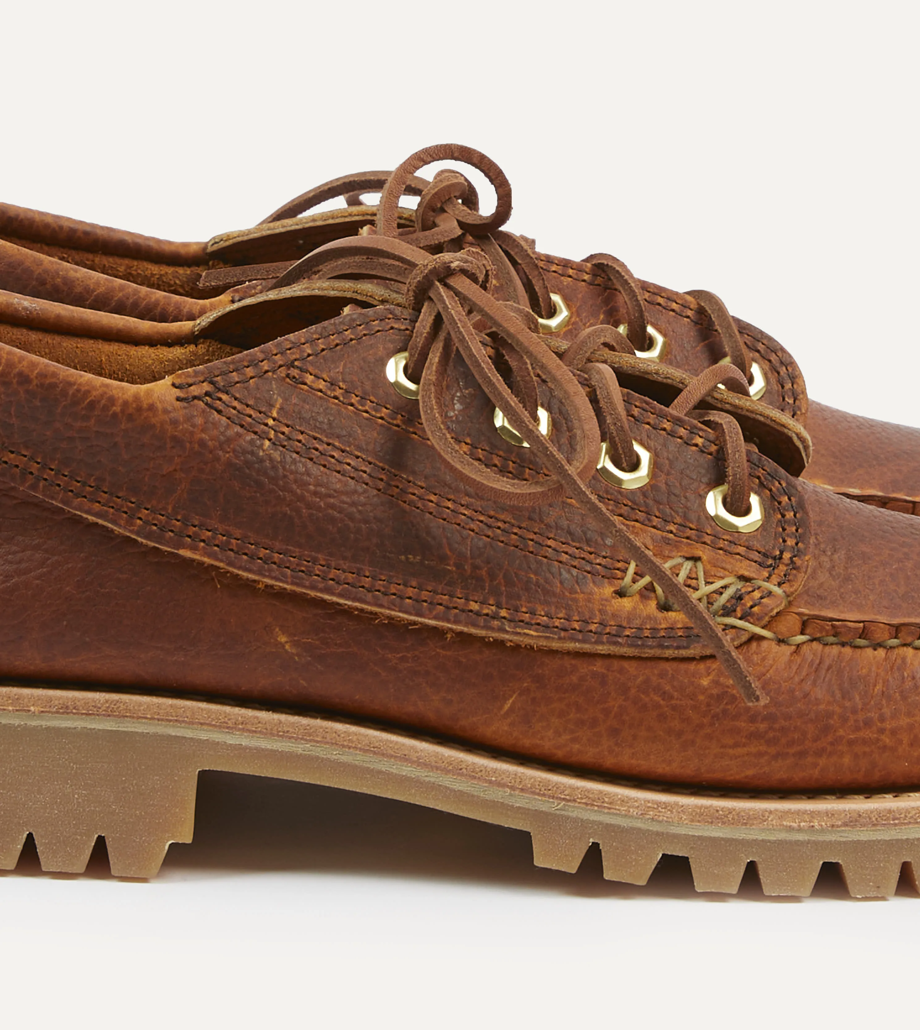 Yuketen Brown Leather Angler Moc Shoe