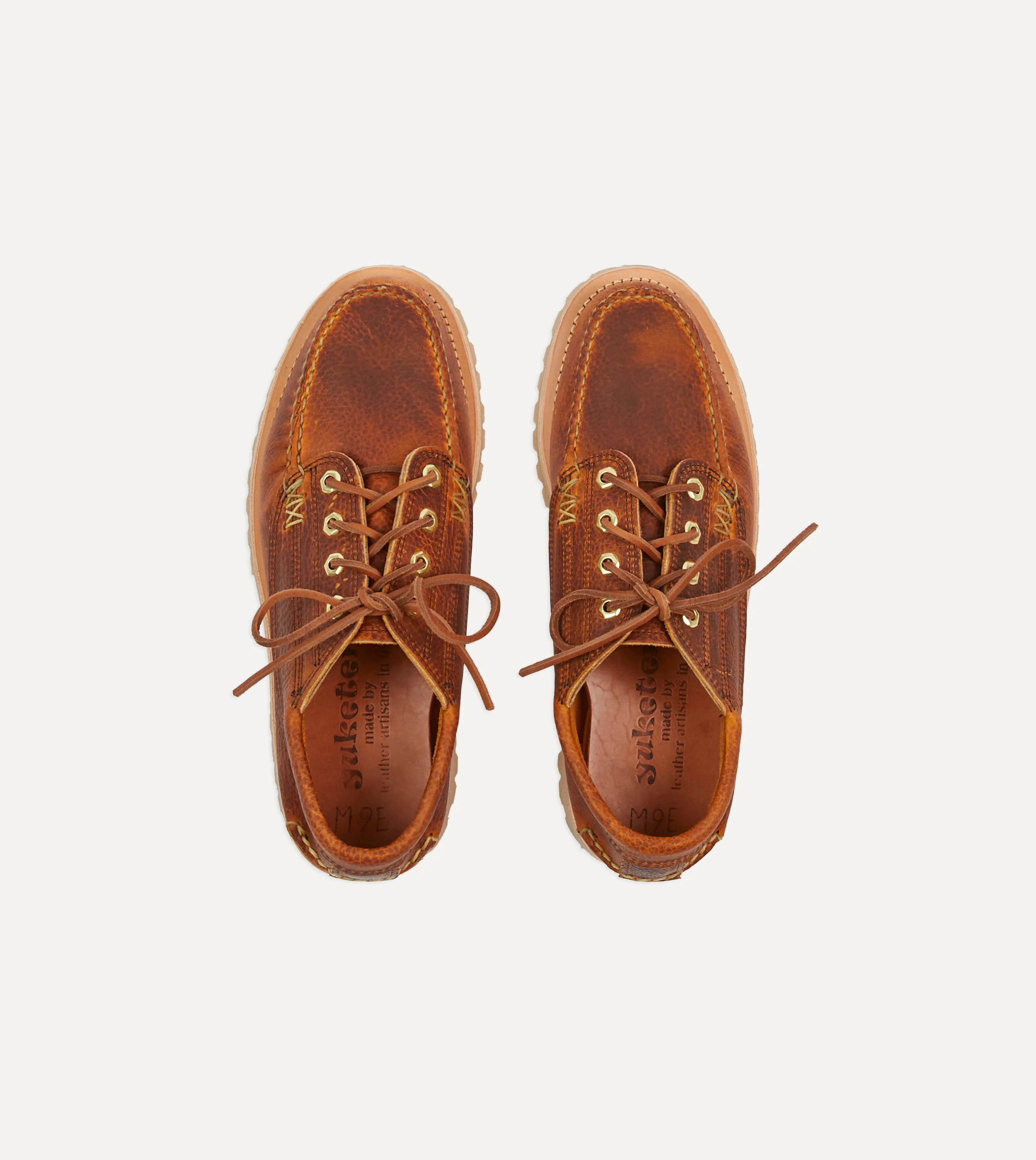 Yuketen Brown Leather Angler Moc Shoe