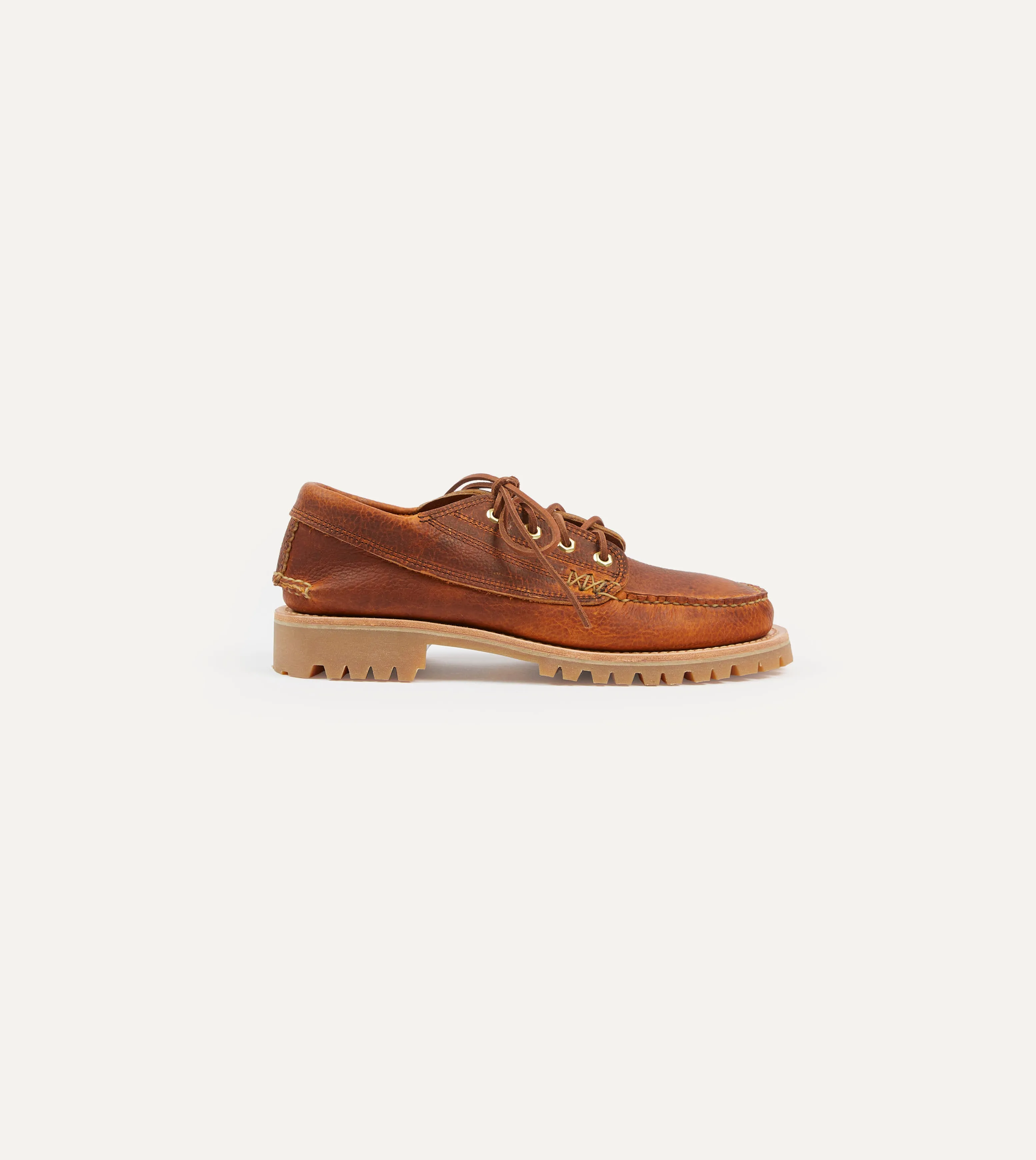 Yuketen Brown Leather Angler Moc Shoe