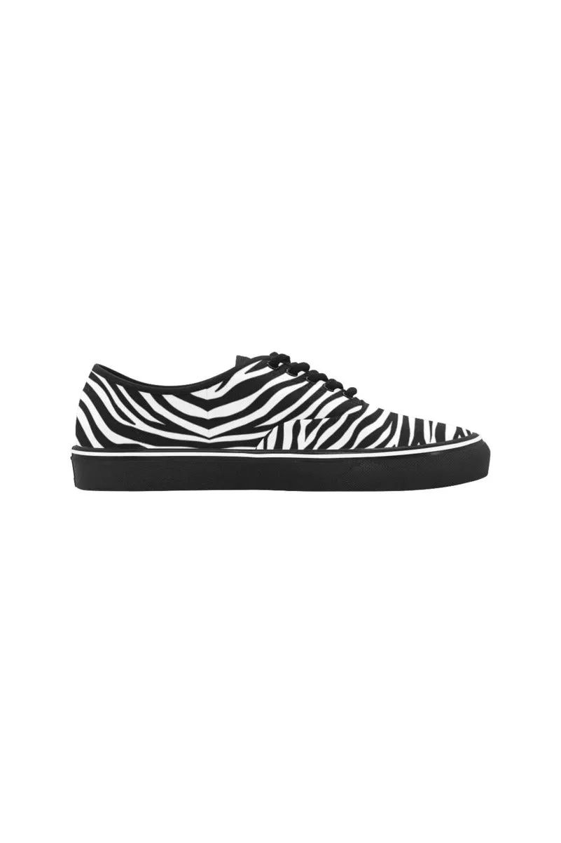 Zebra Print Classic Women's Canvas Low Top Shoes (Model E001-4)