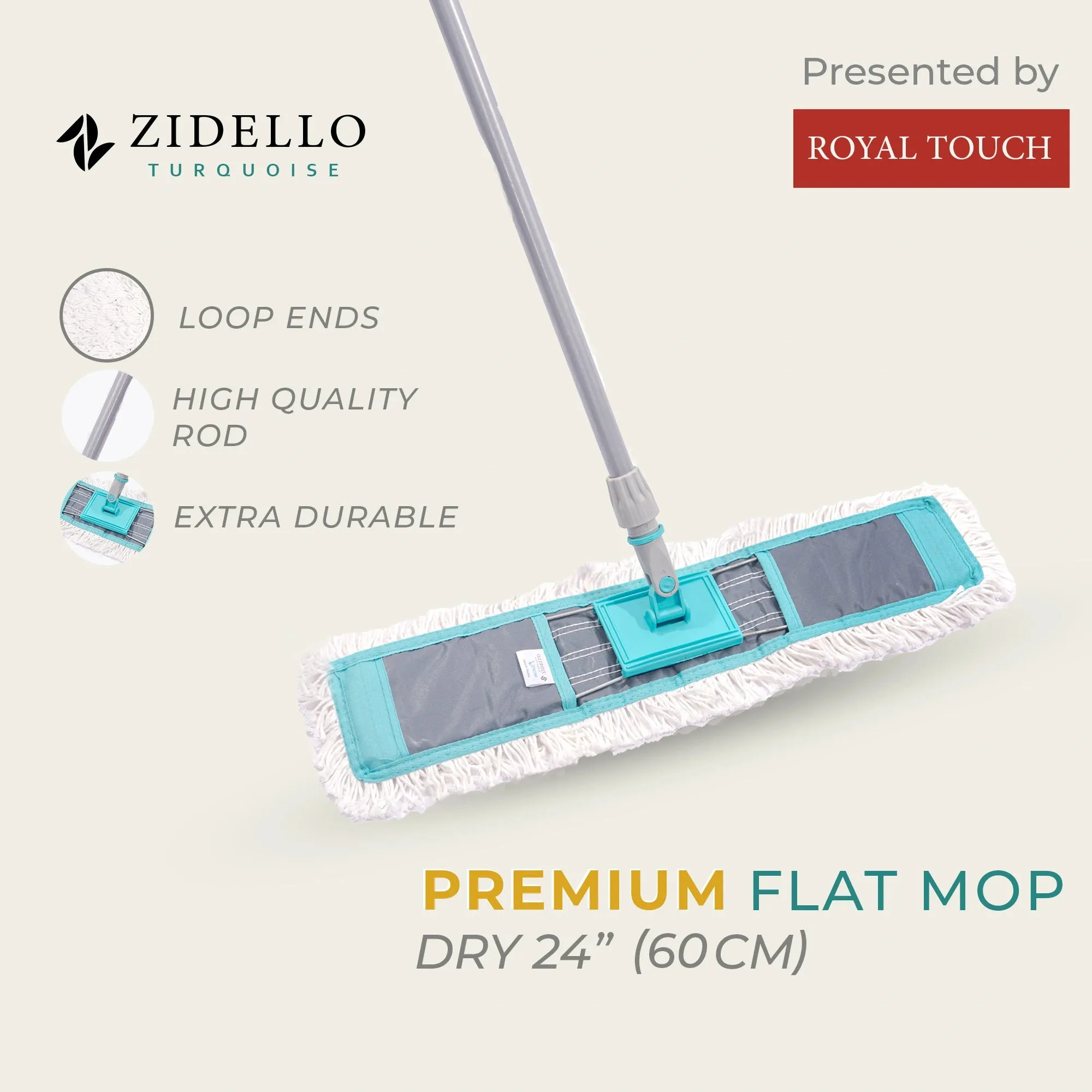 Zidello PREMIUM FLAT MOP - DRY 24″ INCH (60CM)