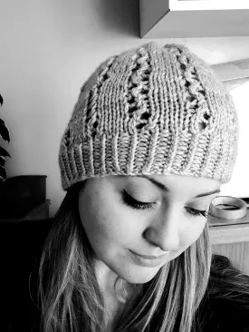 Zigzag lace beanie hat pattern