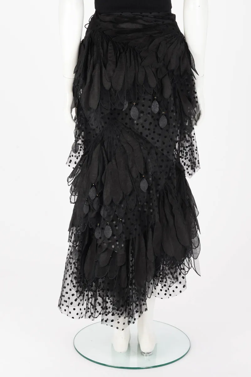 Zimmermann Black Tulle Rythmic Midi Skirt OP