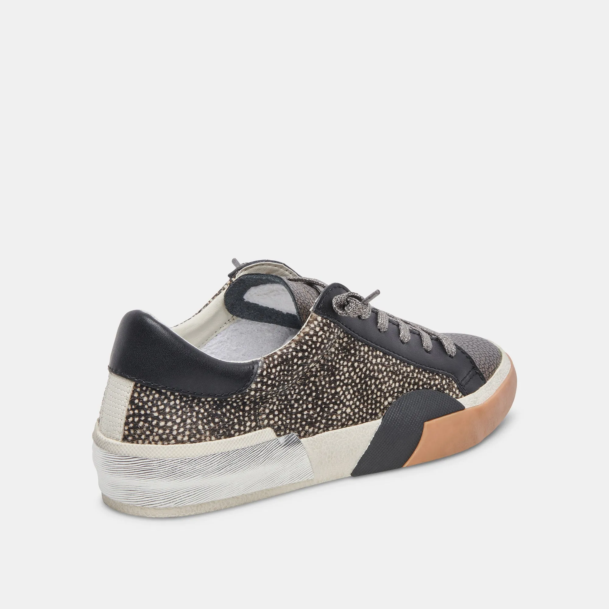 ZINA SNEAKERS BLACK SPOTTED CALF HAIR