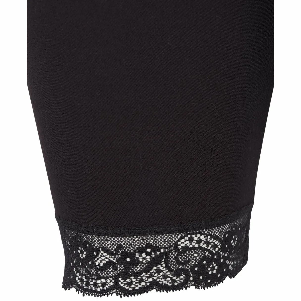 Zizzi Lace Trim Shorts Black