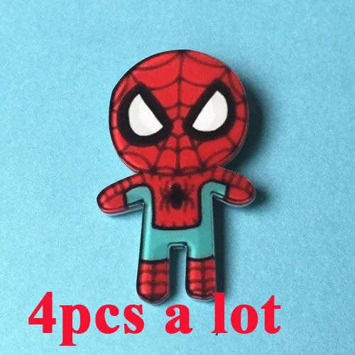 Zoeber 4 PCS/SET divertidos Anime brooches pins Cartoon bag broche Batman Spiderman brooch Chlidren femme women brooches animal